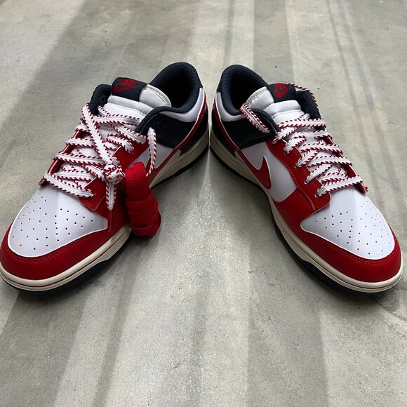 Nike Dunk Low Men's Boston Red Sox White Navy Blue Red IM2222 100 - New - Picture 5 of 6